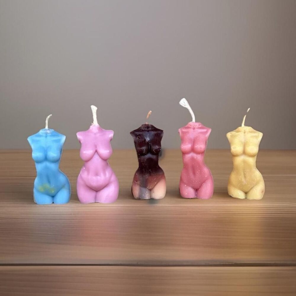 Assortment of 5 mini plus size goddess candles